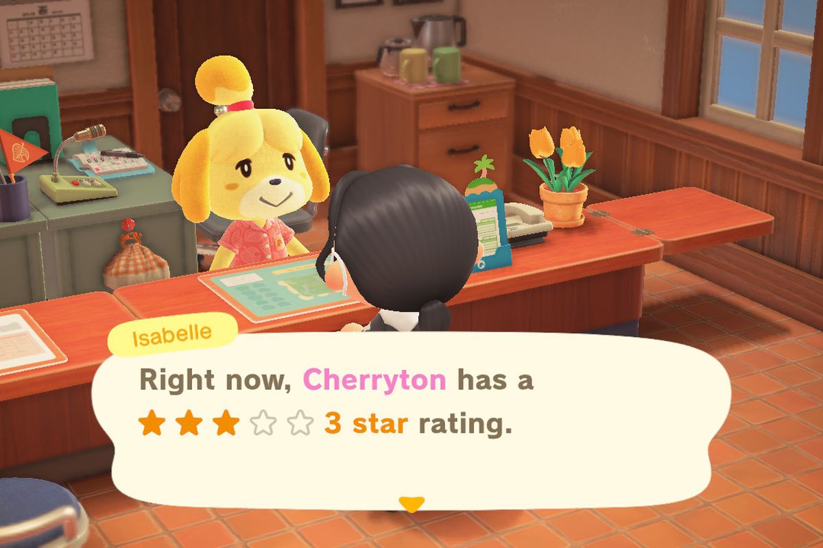 Isabelle notes that Cherryton island has a three star ranking